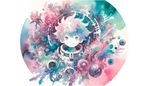 'Made in Abyss' monster girl, depicted in an anime style, surrounded by colors primarily in soothing shades of pink and cyan. The artwork should embody the precision of watercolor expressionism, creating a dreamlike atmosphere that pertains to the abstract and subjective world it personifies.